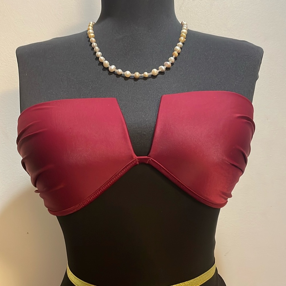 Red Burgundy Swim Top